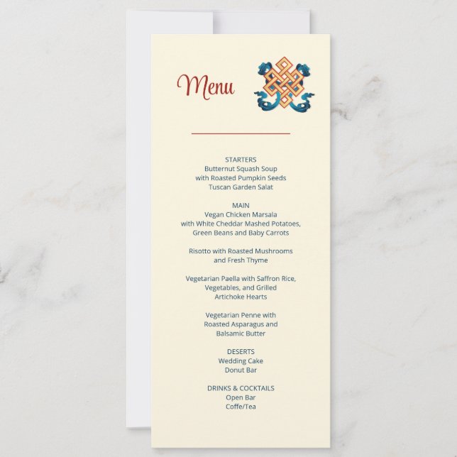 Invitation Mariage tibétain sans fin (Devant)