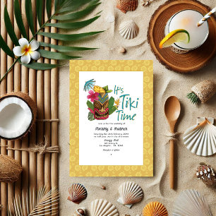 Invitation Mariage Tiki Tropical Joueur