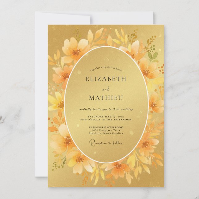 Invitation Mariage Timeless Amber Poppy (Devant)