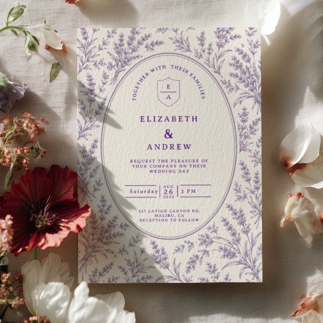 Invitation Mariage Toile de Lavande (Créateur téléchargé)
