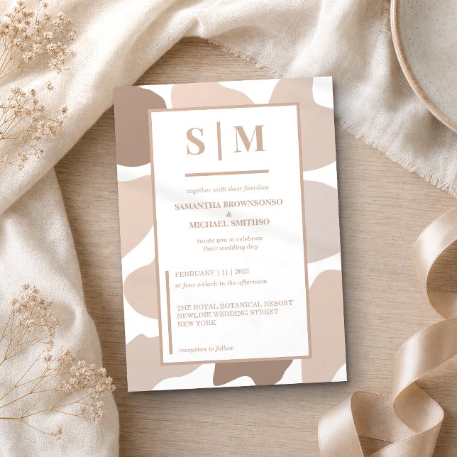 Invitation Mariage Tons Café Brun (Créateur téléchargé)