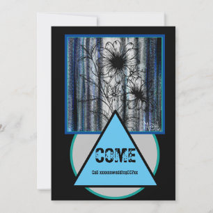 Invitation Mariage Top Secret Noir et Bleu