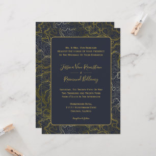 Invitation Mariage Topographie Or