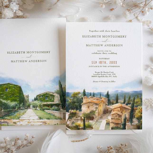 Invitation Mariage toscan Borgo Di Bastia Creti (Créateur téléchargé)