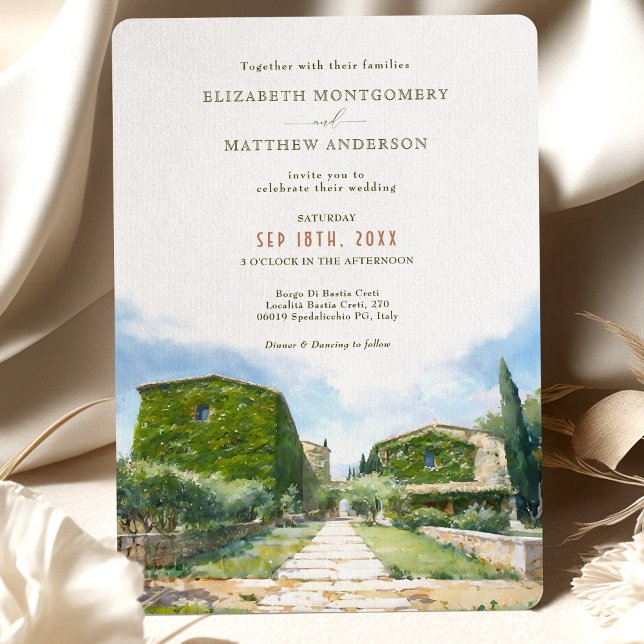 Invitation Mariage toscan Borgo Di Bastia Creti (Créateur téléchargé)