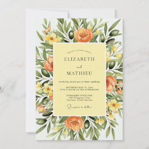 Invitation Mariage Toscan Vert Olive Verdoyant