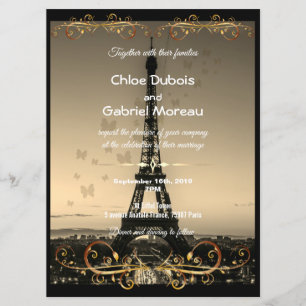 Invitation mariage Tour Eiffel