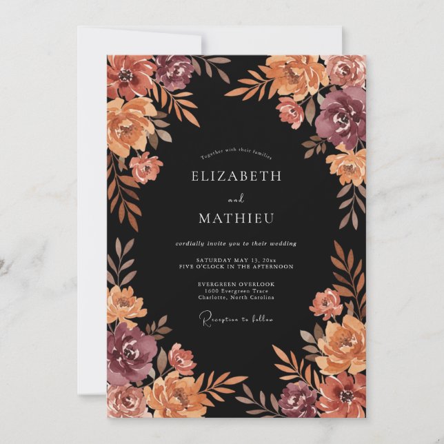 Invitation Mariage Tourbillon Bourguignon Pittoresque (Devant)
