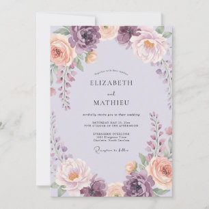 Invitation Mariage Tourbillon Floral à la Lavande