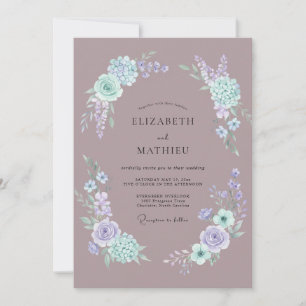 Invitation Mariage Tourbillon Floral Mauve