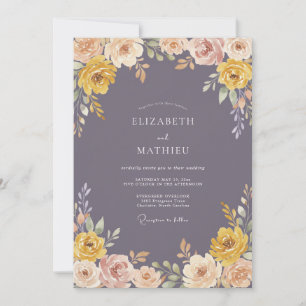Invitation Mariage Tourbillon Floral Ocre