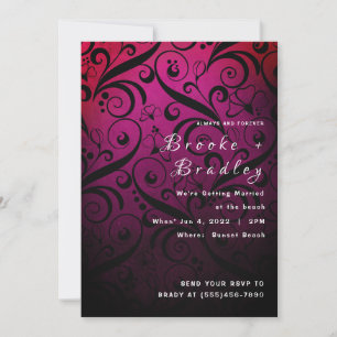 Invitation Mariage Tourbillon Floral Rose-Violet