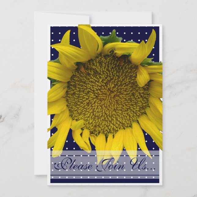 Invitation Mariage Tournesol avec des points (Devant)