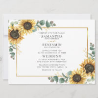 Mariage Tournesol Floral et Feuillage d'Eucalyptus