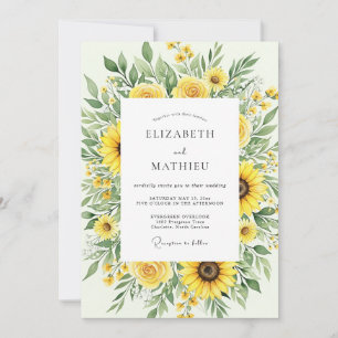 Invitation Mariage Tournesol Radieux Jaune