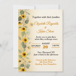 Invitation Mariage Tournesols Beaux