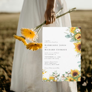 Invitation Mariage Tournesols Modernes Sans Parents