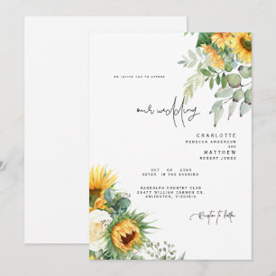 Invitation Mariage Tournesols Soléens Modernes Sans Parents