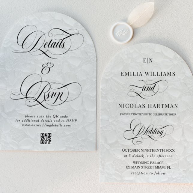 Invitation Mariage tout compris Monogram Romantique (Créateur téléchargé)