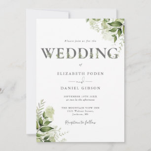 Invitation Mariage Tout Compris Typographie de Verdure