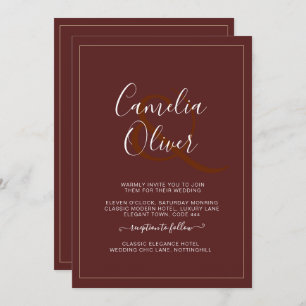Invitation Mariage tout-en-1 moderne monochrome