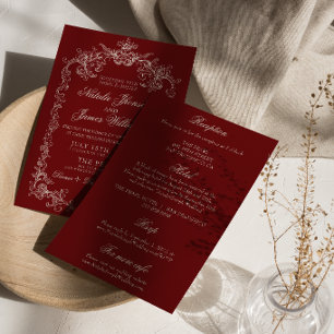 Invitation Mariage Tout En Un Bourgeoisie Ancienne Bourgogne