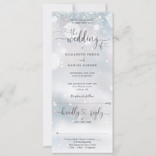Invitation Mariage Tout En Un Cœur De Flocons De Neige