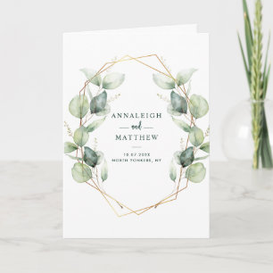 Invitation Mariage tout en un Eucalyptus en aquarelle