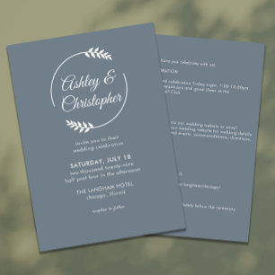 Invitation Mariage tout-en-un gris ardoise moderne