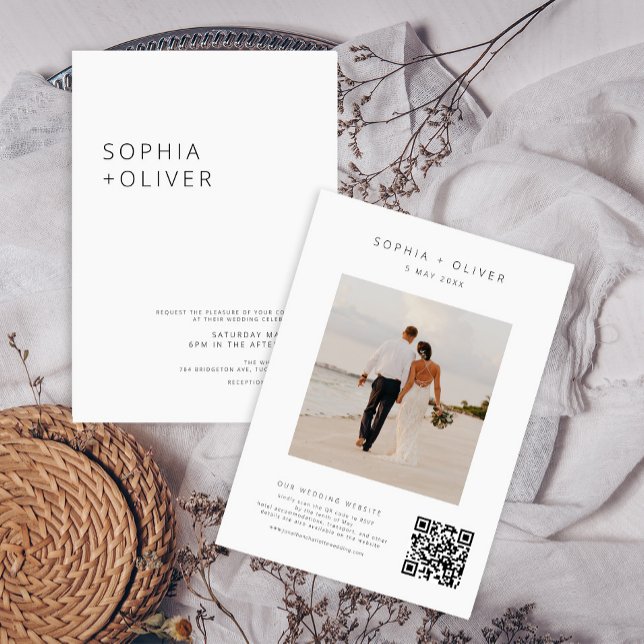 Invitation Mariage tout-en-un moderne et élégant Silver Grey (Créateur téléchargé)