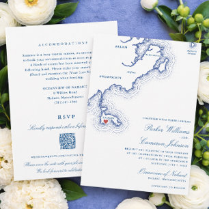 Invitation Mariage tout-en-un QR RSVP Oceanview de Nahant
