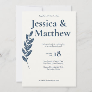 Invitation Mariage tout-en-un rustique gris ardoise