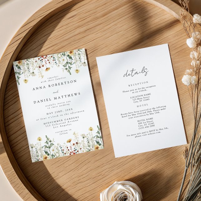 Invitation Mariage Tout En Un Wildflower (Créateur téléchargé)