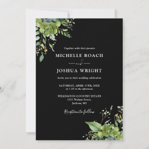 Invitation Mariage Tout En Une Seule Couleur De Feuillage Noi