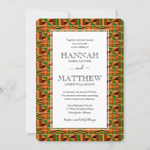 Invitation Mariage traditionnel africain Kente Cloth K47