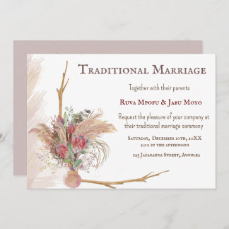 Invitation Mariage traditionnel africain Pampas Protea Accent