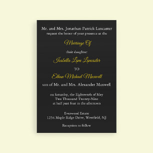 Invitation Mariage Traditionnel avec les Noms des Deux Parent
