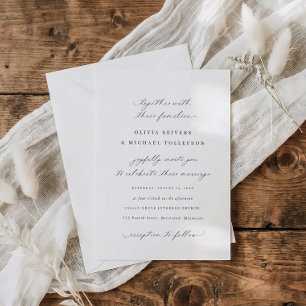 Invitation Mariage Traditionnel Calligraphie Élégante Classiq