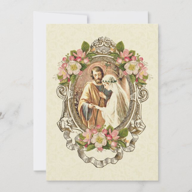 Invitation Mariage traditionnel catholique élégant (Devant)