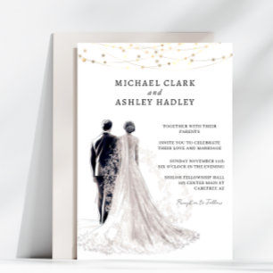 Invitation Mariage Traditionnel Élégant