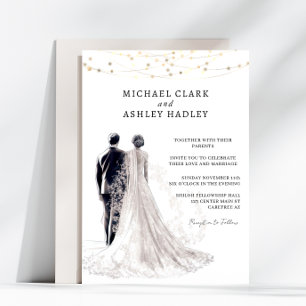 Invitation Mariage Traditionnel Élégant