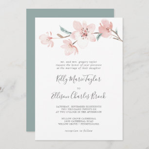 Invitation Mariage traditionnel en fleurs de cerisier de prin