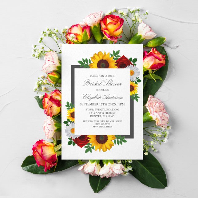 Invitation Mariage traditionnel floral Shower (Créateur téléchargé)