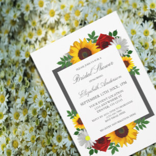 Invitation Mariage traditionnel floral Shower