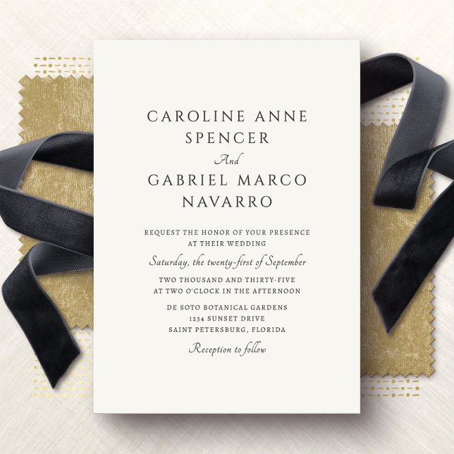 Invitation Mariage Traditionnel Formel Simple (Créateur téléchargé)
