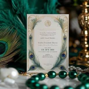 Invitation Mariage Traditionnel Musulman au Paon