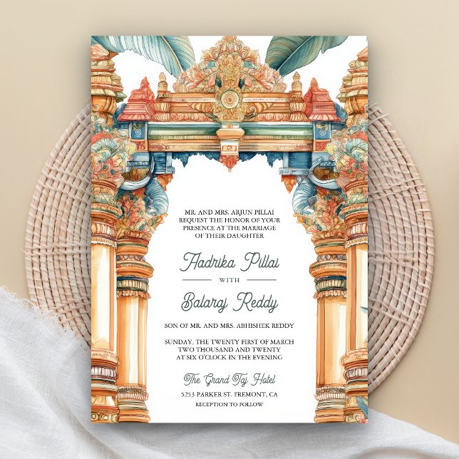 Invitation Mariage traditionnel sud-indien avec arche complex (Créateur téléchargé)