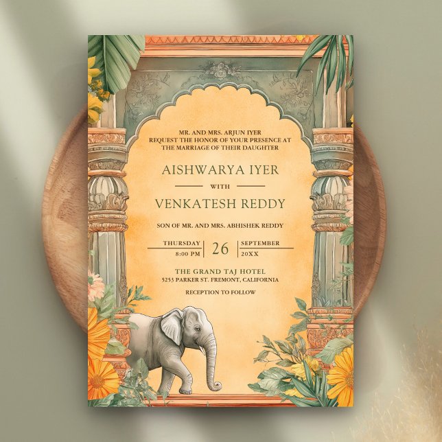 Invitation Mariage traditionnel sud-indien avec code QR (Créateur téléchargé)