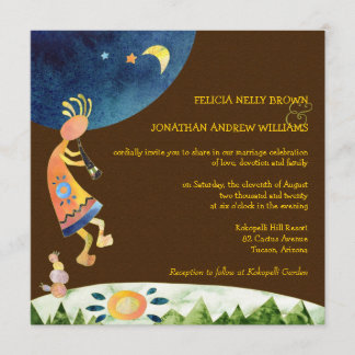 Invitation Mariage tribal Brown du sud-ouest de Kokopelli
