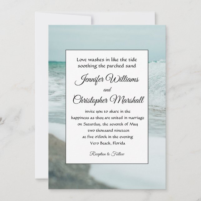 Invitation Mariage tropical (Devant)